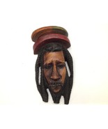 Hand Carved Wooden Wall Hanging Mask 9x5 Jamaica Tribal Style Art Decor - $639.68 MXN