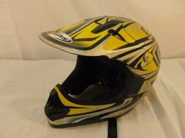 MDS Robbiano Design Large Yellow Motocross Protective Padded Helmet &amp; Su... - £41.29 GBP