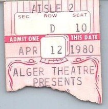 Vintage Gerry Mulligan Ticketabriss April 12 1980 Detroit Michigan Alger Theater - £40.57 GBP