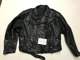 Vintage Veste Cuir Moto en Noir Aisselle/Aisselle 24 &quot; (mc185) - $71.46