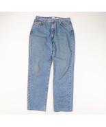 Vintage 90s Calvin Klein Womens 14 Thrashed Straight Leg Denim Jeans Blu... - £27.22 GBP
