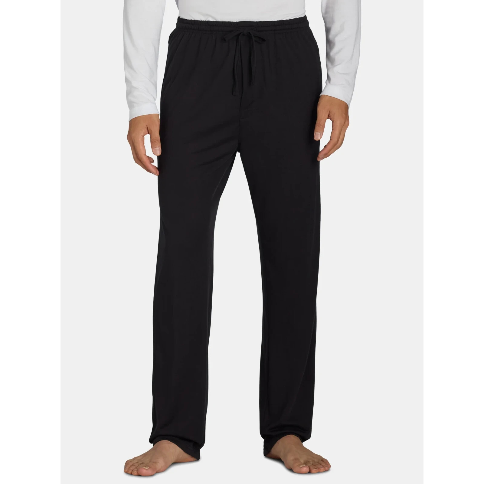 Athletic Works Men&#39;s Jersey Sleep Pants X-LARGE Pajama Lounge Solid Blac... - $16.99