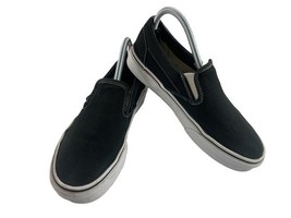 Vans Off the Wall Sneakers Women 8M Shoes Black Canvas Slipon Skateboard... - $26.86 CAD