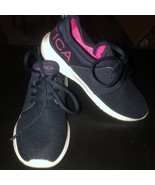 Nautica Kappil Girls SZ 2 Navy Blue &amp; Pink Sneakers Lace Up EUC - $12.86