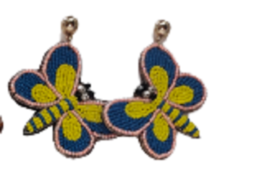 Pendientes de tres colores de mariposa con cuentas hechos a mano para... - £11.93 GBP