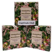 Crabtree &amp; Evelyn Bar Soap Crabapple Mulberry Triple Milled 10.5oz (3x3.... - £14.71 GBP
