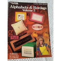 Leisure Arts Alphabets &amp; Borders cross stitch design leaflet book Vol 3 - $8.69