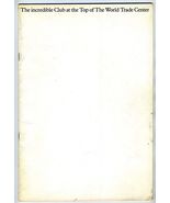 The Incredible Club the Top of The World Trade Center 1976 Prospectus New York - $1,186.81