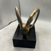 Vintsge Art Deco Style Brass Ibex Antelope Antlers Horns Bookend  Size 7... - $59.39