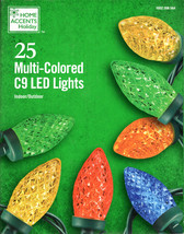 Home Accents Holiday 1002 306 564 25CT Multicolor Led C9 16&#39; Green String - New! - £9.76 GBP