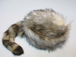Blondy Davey Crockett Coonskin Cap Real Fur Tail Raccoon Coon Daniel Boo... - $41.00