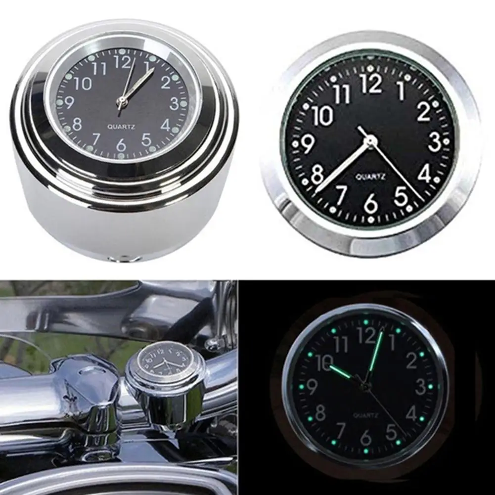 Waterproof Universal Glow Motorcycle Motor Handlebar Mount Watch Dial Clock - £13.94 GBP
