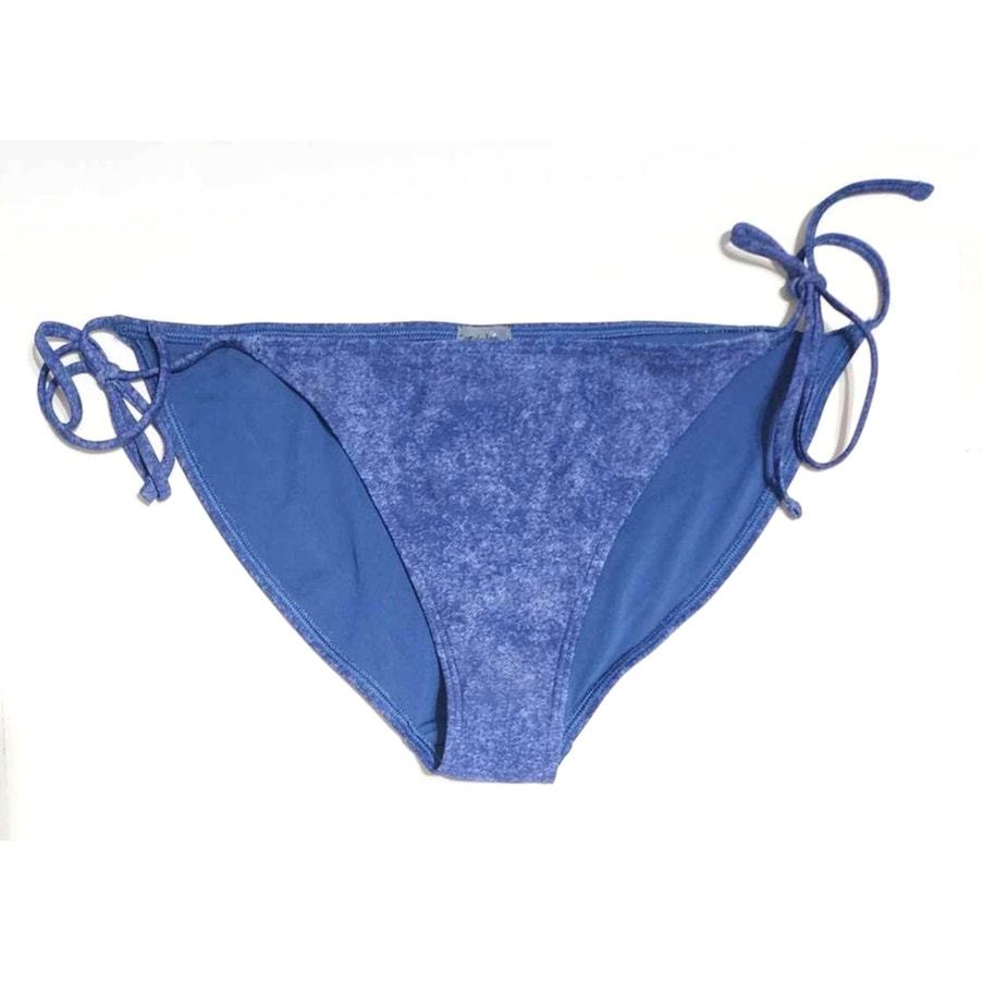 Aerie Side Tie Denim Print String Bikini Blue Large NEW - $15.00