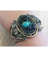 Armenian Amazonite Cuff Filigree Bracelet, Armenian Cuff Bracelet  - $107.87 CAD