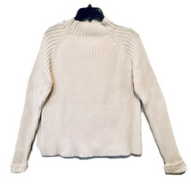 St. Johns Bay Womens Vintage Ivory Mock Neck Ribbed Knit Pull On Sweater... - £31.35 GBP