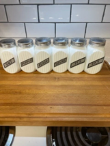 Vintage Hoosier spice jar shakers with New lids, New labels, ready to us... - £120.19 GBP