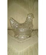 Hen On Nest Clear Glass Lid ONLY Chicken See Through Base Is 4x2.5&quot; Hen ... - $16.82