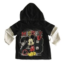 Disneys Mickey 28 Toddlers Size 3T Hoodie Tee T Shirt Unisex Black White - £7.09 GBP