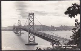 San Francisco-Oakland Bay Bridge, CA RPPC - USS Tucson (CL-98) Postmark 1948 - $12.25