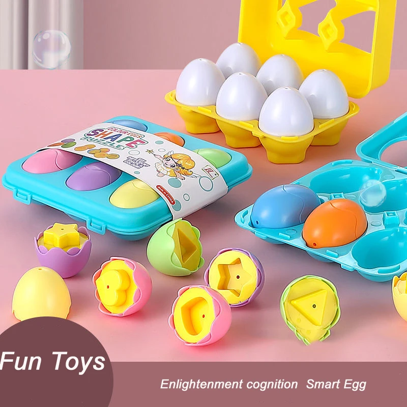 Play Montessori Toy Shape Matching Sorter Eggs Math Toy For Baby Puzzle Learning - £23.23 GBP