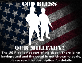 God Bless Our Military Silhouette Vinyl Decal US Seller US Made - $6.72+