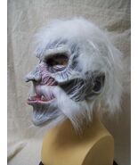White Warrior Mask w/ Moving Mouth Furry Abominable Snow Monster of Nort... - $83.18 CAD
