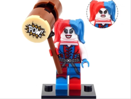 Gift Toys Harley Quinn Blue Red Outfit with Hammer Minifigure  - $7.80