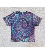 Gilden Women’s Purple Green Blue Spiral Ice Tie Dye Short Sleeve Shirt S... - $359.54 MXN