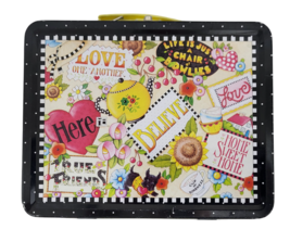 Mary Engelbreit Tin / Metal Lunch Box Love Believe True Friends 1999 - $16.41