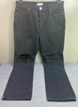 Re/Done 90s High Rise Loose Button Fly Black Jeans Size 31 - £59.34 GBP