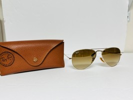 Vintage Ray-Ban Aviator Sunglasses RB3025 Gold Frame Brown Gradient Lens - Large - £160.65 GBP