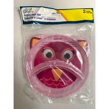New Angel Of Mine Pink Divided Plate Plastic Owl  7.75x7.75 - $5.93