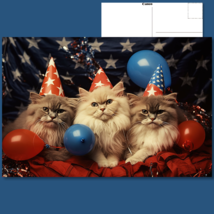 &quot;Furry Patriots: Cats Celebrating the Stars and Stripes!&quot; Postcard USA - £4.66 GBP