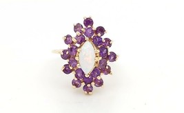 14k Yellow Gold Antique Ring With Opal &amp; Amethyst Birthstones - £238.26 GBP