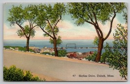 MN Duluth Skyline Drive Scenic View Linen Postcard I27 - £5.55 GBP