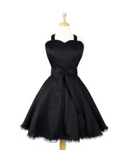 Plus Size Pinup Lace And  Black Full Circle Vintage Inspired  Apron - £33.77 GBP