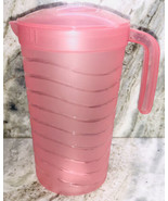 Pitcher W Lid 2 Quart Pink BPA Free 9”H x 8”W Water Juice Drinks-NEW-SHI... - $11.76