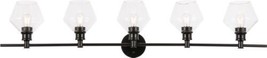 Wall Lamp Sconce GENE 5-Light Black Clear Wire Glass Iron Medium E26 40W - £494.80 GBP