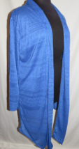 USA made, HG blue lightweight long sleeve open style long cardigan, Plus... - $27.49