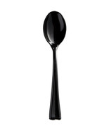 50 Black Heavyweight 4&#39;&#39; Plastic Taster Spoons - £2.63 GBP