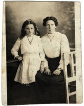 Real Photo Postcard RPPC - Daughter and Mother, England Early 1900s - Cu... - £2.84 GBP