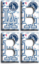 LOS ANGELES DODGERS BASEBALL TEAM LIGHT SWITCH 3 OUTLET PLATE SET ROOM A... - $43.99
