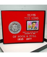 Elvis King Rock &amp; Roll 1935-1977 One Troy Ounce 999 Fine Silver &amp; Stamp ... - $72.74