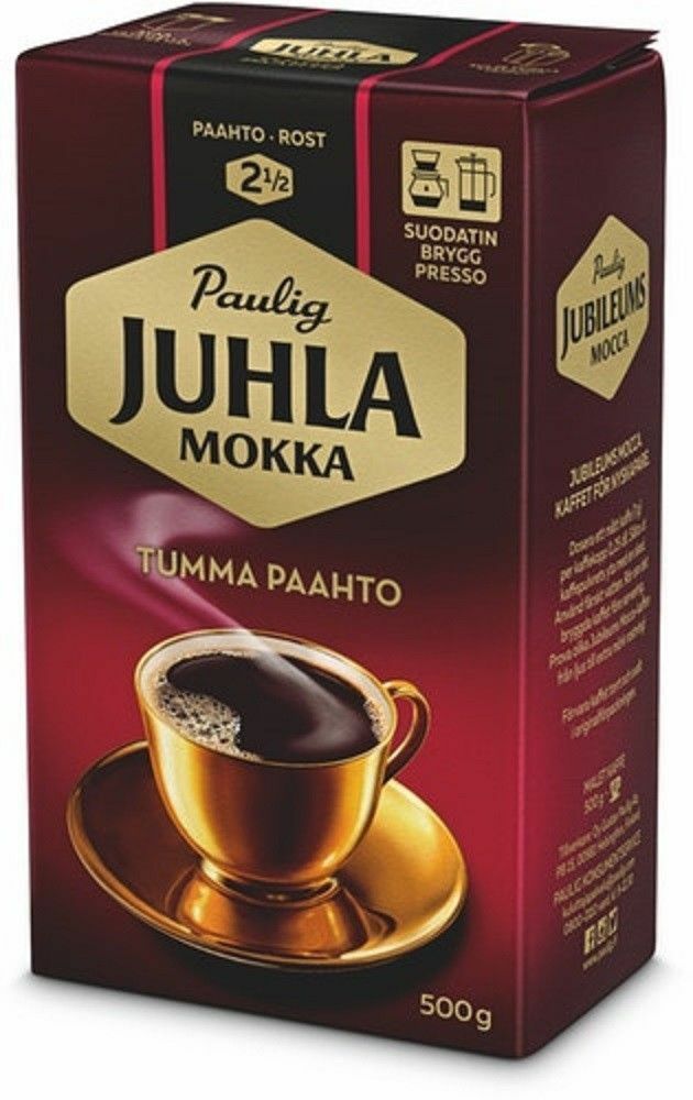 Primary image for Paulig Juhla Mokka Dark Roast - Finnish Fine Grind Ground Filter Coffee 500g
