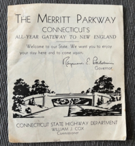 1938 Merritt Parkway CT Connecticut brochure map Raymond Baldwin Gov  - $99.00