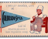 Applied Felt Pennant Dutc h Comic Colorado Springs CO 1915 DB Postcard P19 - $8.86