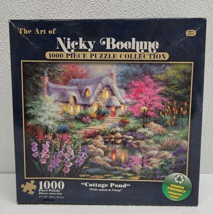 Sealed Cottage Pond 1000 Piece Jigsaw Puzzle Nicky Boehme 20 x 27 Garden - £6.96 GBP