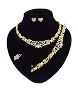 HUGS &amp; KISSES teddy bear Necklace With Bracelet 18&quot; Xo EarringsNecklace ... - $551.36 MXN