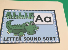 Allie Alligator - Letter Aa   - DIY File Folder game - Printed / Uncut - £5.98 GBP