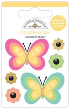Doodlebug Doodle-Pops 3D Stickers 12/Pkg-Fancy Flutters, Hello Again DB8168 - £13.17 GBP